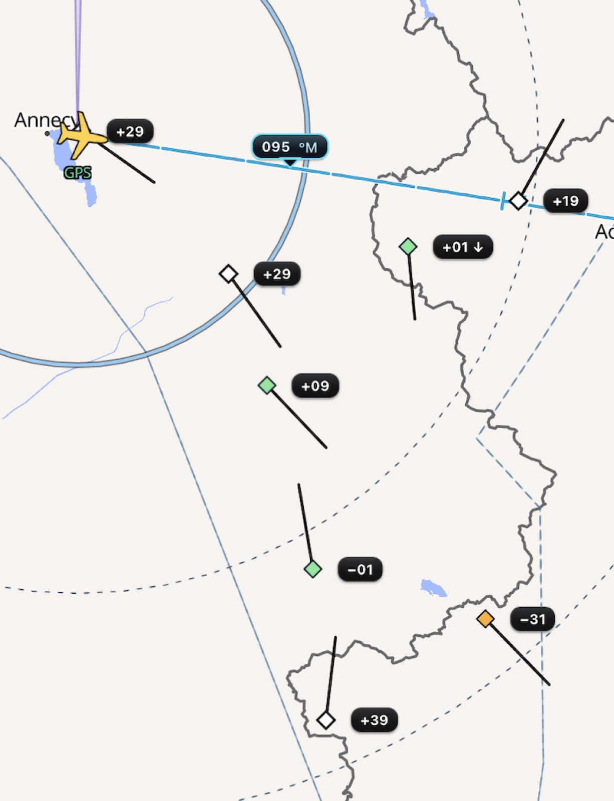 Surrounding traffic with level differences displayed.